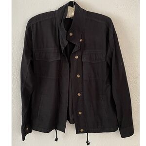 Style & Co Military Jacket Black Medium Fit